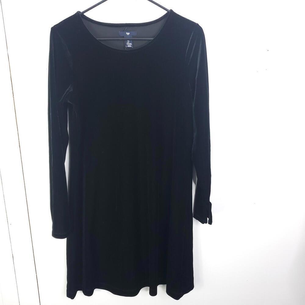 Gap Dress Womens Small Long Sleeve Black Velvet Short Holiday Event Evening